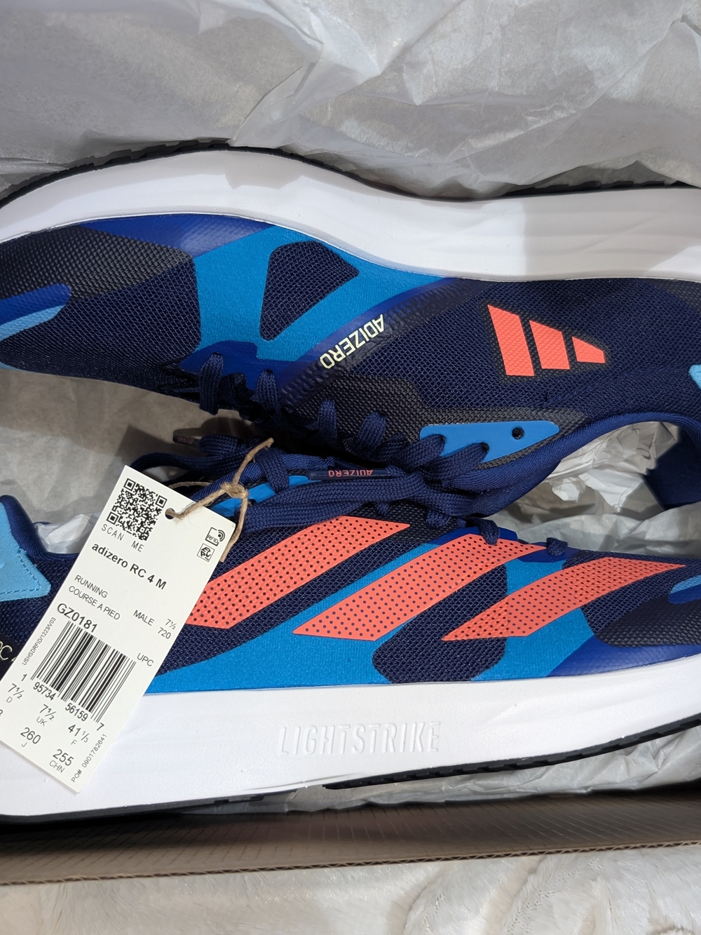 adidas Navy and Coral Adizero Running Sneakers
